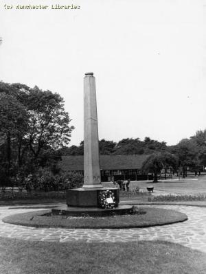 Manchester Regiment War Memorial with Shelter in the background.